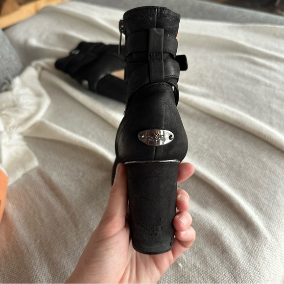 Coach Black Heeled Boots with Buckle Detail - Picture 5 of 7